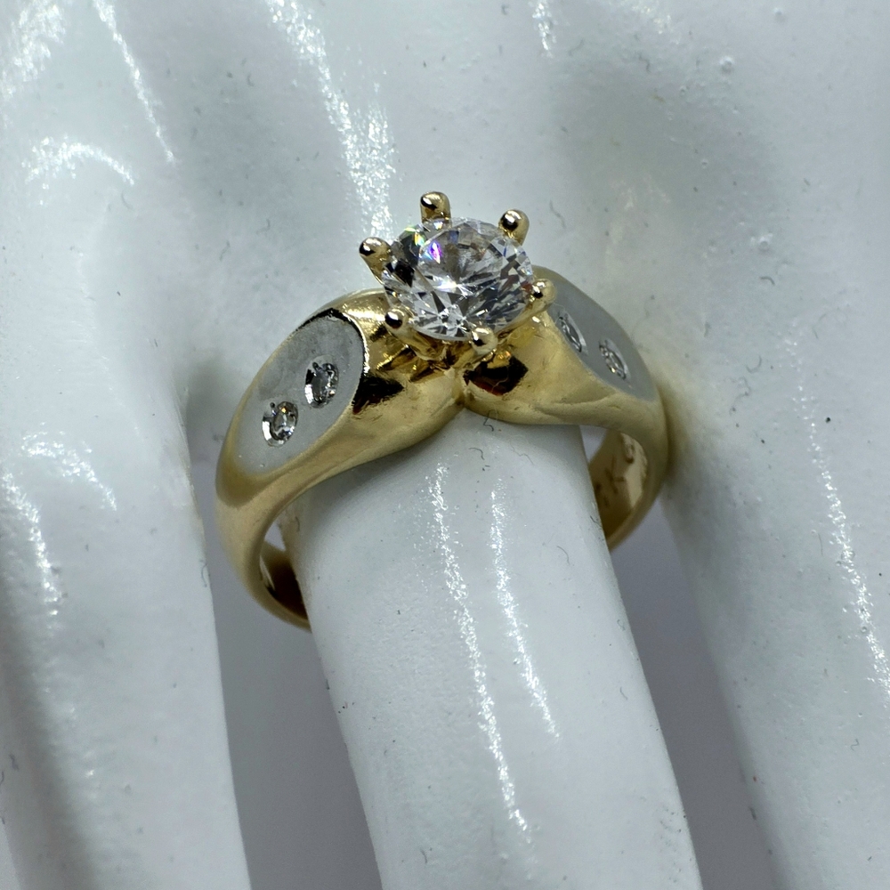 Wedding Ring Solitaire Diamond, 14k Gold - image 8